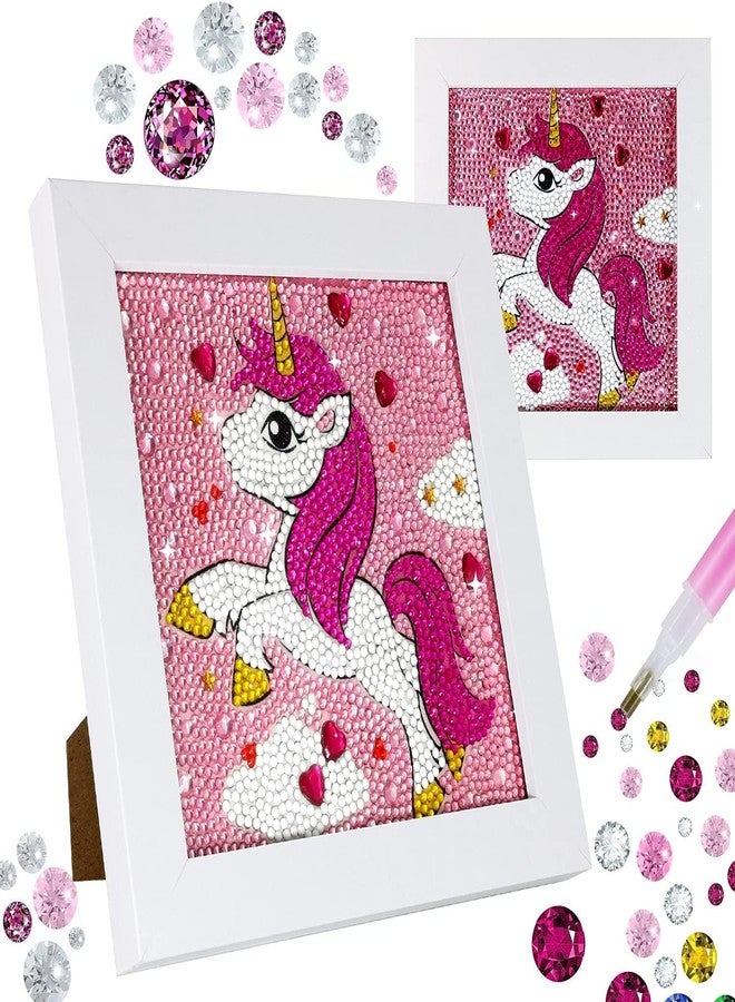 BLiSS HUES 5D Unicorn Diamond Painting Kits for Kids with Wooden Frame Cute Animal Art and Crafts for Kids Ages (6-12) Diamond Painting Frame (Mermaid Diamond Art) - Image 1